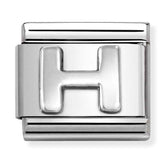Nomination Composable Classic Link 330113/08 Letter H in 925 Silver